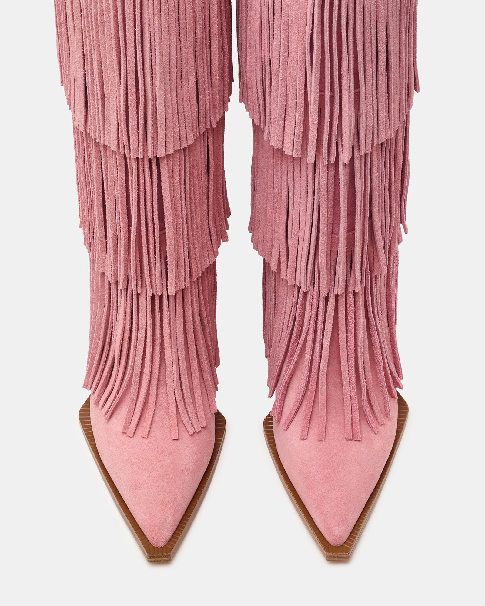 KINZEE FRINGE PINK SUEDE